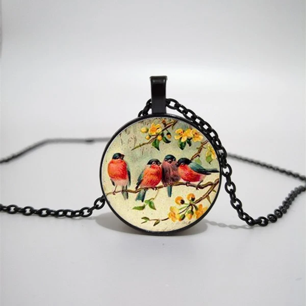 3 color retro bird quartet art glass dome pendant necklace bird necklace men's and women's gifts
3 color retro bird quartet art glass dome pendant necklace bird necklace men's and women's gifts