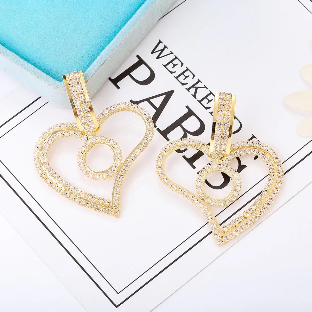 Hot Rhinestone Crystal Big Heart Pendant Drop Dangle Earrings Bridal for Women Jewelry Geometric Maxi Statement Earrings Wedding
Hot Rhinestone Crystal Big Heart Pendant Drop Dangle Earrings Bridal for Women Jewelry Geometric Maxi Statement Earrings Wedding