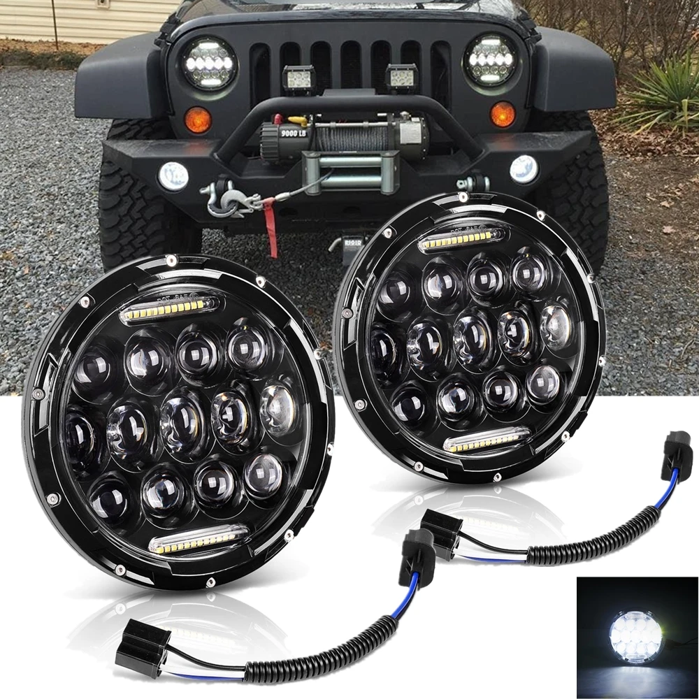 2pc 75W 7'' Led Headlight H4 H13 High Low Beam Round Cars Running Lights for Jeep Jk TJ Lada 4x4 urban Niva Car Accessories
2pc 75W 7'' Led Headlight H4 H13 High Low Beam Round Cars Running Lights for Jeep Jk TJ Lada 4x4 urban Niva Car Accessories