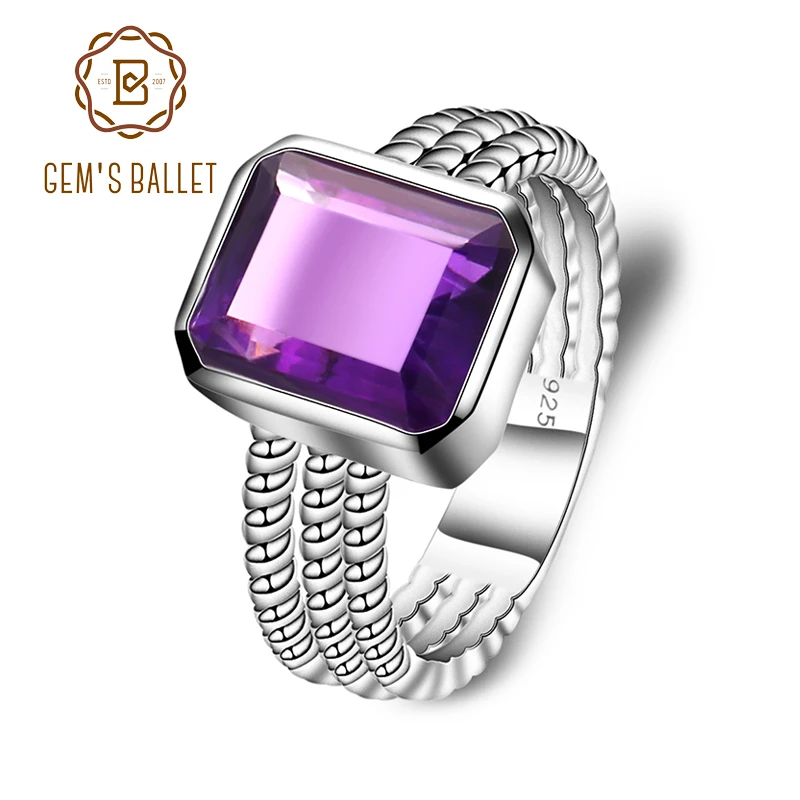 Gem's Ballet 3.36Ct Natural Amethyst Gemstone Rope Band Stackable Ring For Women Finger Ring 925 Sterling Silver Fine Jewelry
Gem's Ballet 3.36Ct Natural Amethyst Gemstone Rope Band Stackable Ring For Women Finger Ring 925 Sterling Silver Fine Jewelry