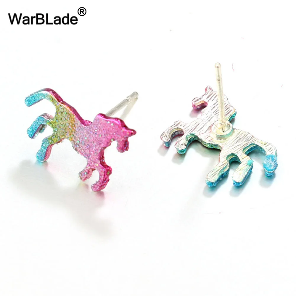WarBLade 10 pairs/lot Colorful Glitter Unicorn Earrings For Women Men Silver Color Shiny Animal Horse Stud Earring Jewelry Gift 
WarBLade 10 pairs/lot Colorful Glitter Unicorn Earrings For Women Men Silver Color Shiny Animal Horse Stud Earring Jewelry Gift