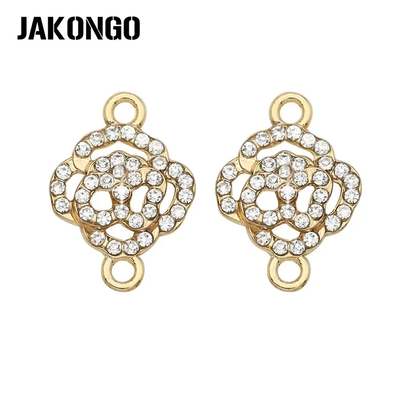 JAKONGO Gold Color Crystal Rose Flower Connectors For Making Bracelet Jewelry Findings DIY Accessories 21*15mm 5pcs
JAKONGO Gold Color Crystal Rose Flower Connectors For Making Bracelet Jewelry Findings DIY Accessories 21*15mm 5pcs