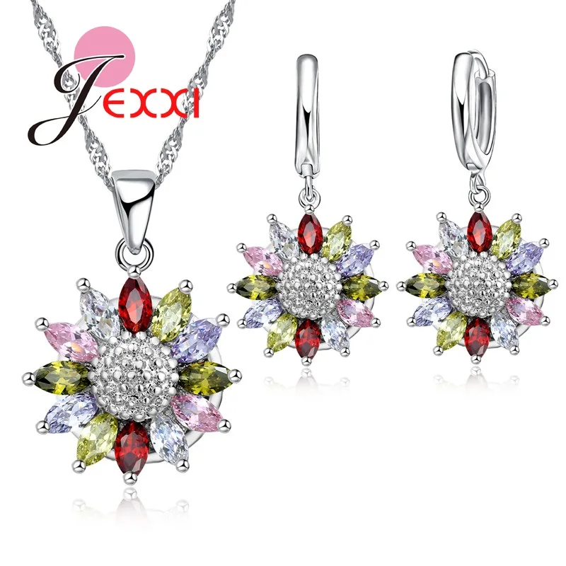 Fast Shipping Chrysanthemum Pendant Necklace Earrings Woman Fashion Jewelry Set 925 Sterling Silver Hollow Crystal Flower
Fast Shipping Chrysanthemum Pendant Necklace Earrings Woman Fashion Jewelry Set 925 Sterling Silver Hollow Crystal Flower