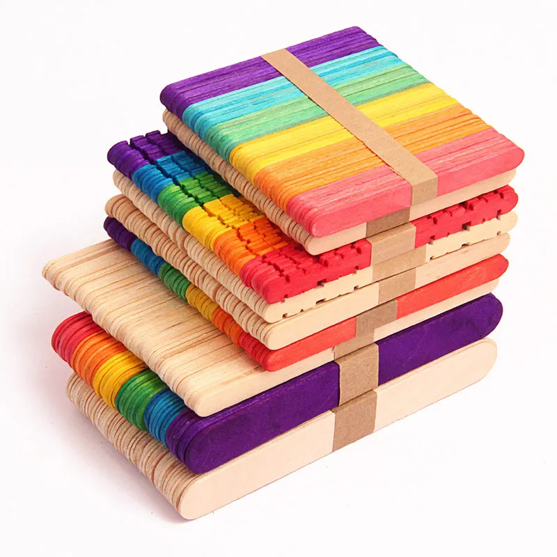 Hot Selling 50pcs Colored Wood Craft Sticks Wooden Ice Cream Sticks Kids DIY Hand Crafts Lolly Cake Tools NSV775
Hot Selling 50pcs Colored Wood Craft Sticks Wooden Ice Cream Sticks Kids DIY Hand Crafts Lolly Cake Tools NSV775
