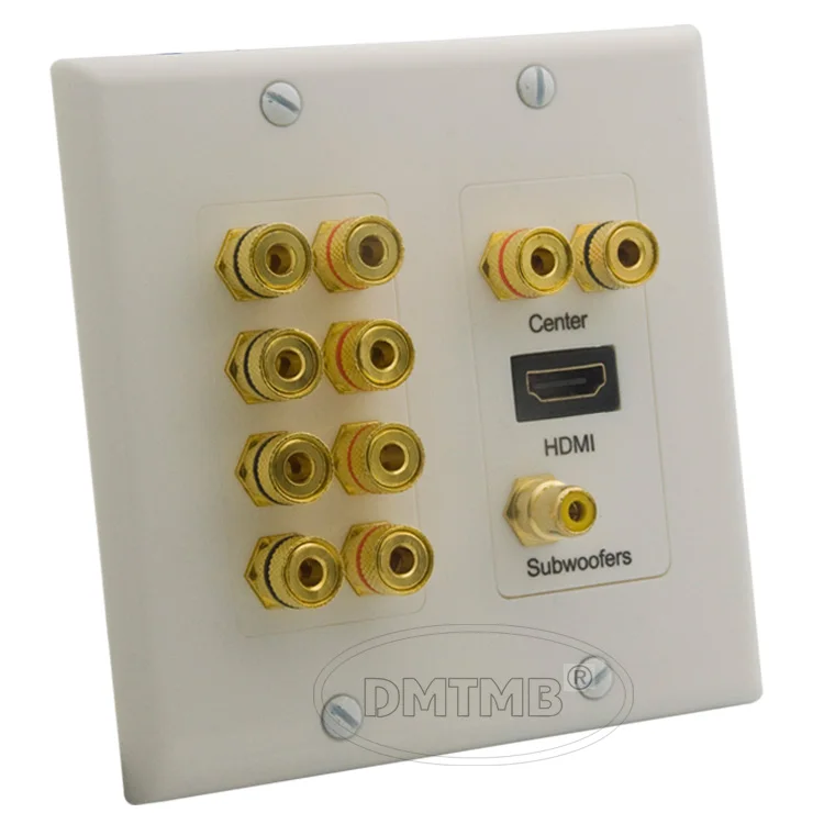 5.1 sound box speaker banana wall plate with female to female connector with additional HDMI port
5.1 sound box speaker banana wall plate with female to female connector with additional HDMI port