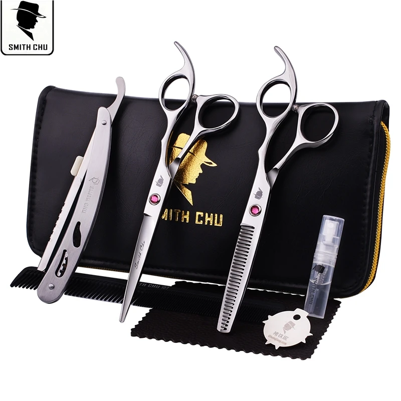 SMITH CHU Professional Hair Scissors set 6.0 inch Straight & Thinning scissors barber shears +razor+comb +kits sharp edge
SMITH CHU Professional Hair Scissors set 6.0 inch Straight & Thinning scissors barber shears +razor+comb +kits sharp edge