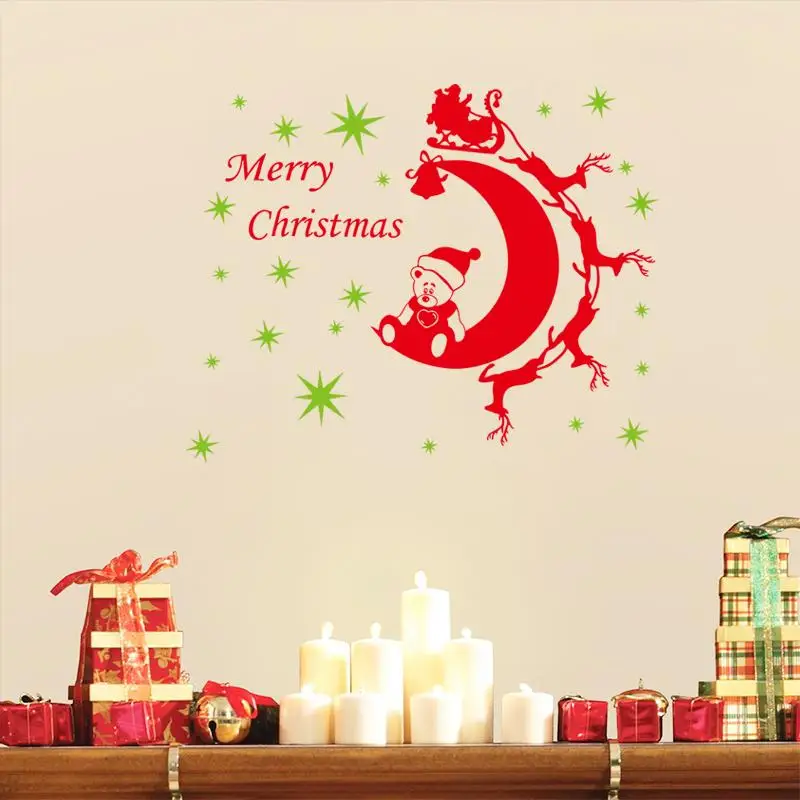 Cartoon Bear with Reindeer Merry Christmas Wall Stickers For Kids Bedroom Home Decoration Vinyl Wall Decals Festival Mural Art
Cartoon Bear with Reindeer Merry Christmas Wall Stickers For Kids Bedroom Home Decoration Vinyl Wall Decals Festival Mural Art