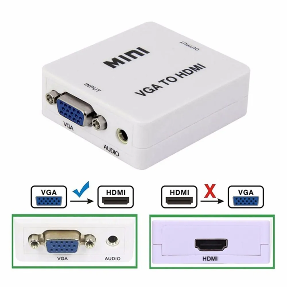 VGA to HDMI Converter Scaler Adapter Box PC2TV Female Connector USB Power Supply For Laptop PCsHDTV DVD PS23 XBOX Free Shipping
VGA to HDMI Converter Scaler Adapter Box PC2TV Female Connector USB Power Supply For Laptop PCsHDTV DVD PS23 XBOX Free Shipping