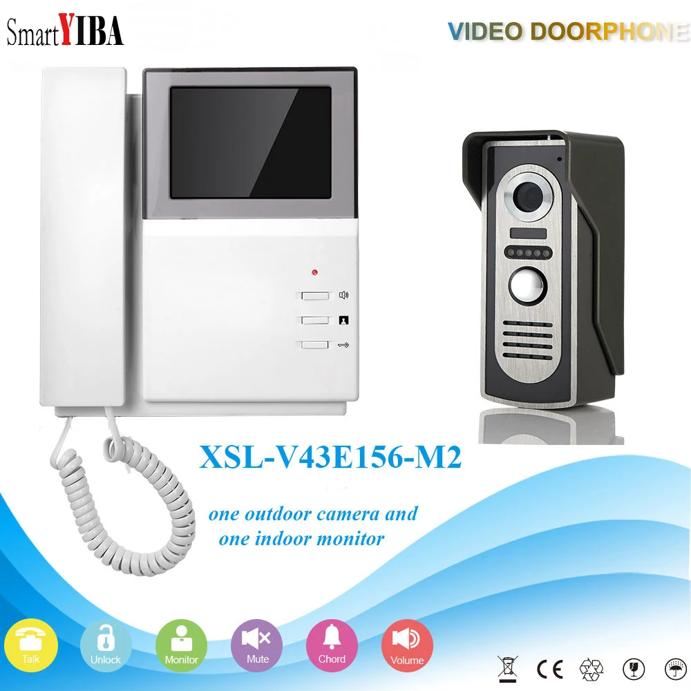 SmartYIBA 4.3 Inch Handheld Video Intercom Color Monitor Remote Unlock Wired Video Doorbell Doorphone Night Vision Camera IR CUT
SmartYIBA 4.3 Inch Handheld Video Intercom Color Monitor Remote Unlock Wired Video Doorbell Doorphone Night Vision Camera IR CUT