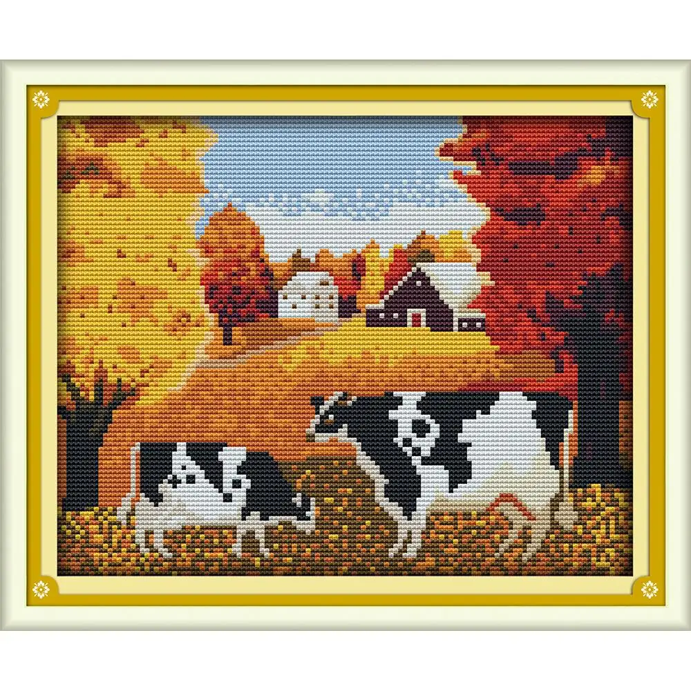 Everlasting Love The Autumn Cows Chinese Cross Stitch Kits Ecological Cotton Stamped 11 14 CT DIY Christmas Decorations For Home
Everlasting Love The Autumn Cows Chinese Cross Stitch Kits Ecological Cotton Stamped 11 14 CT DIY Christmas Decorations For Home