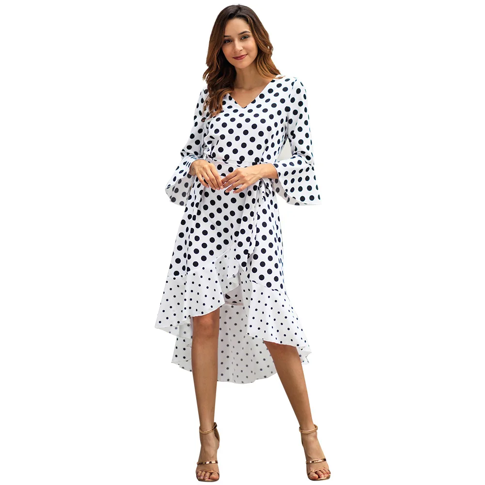Women Summer Ruffles Polka Dot dress Sexy V Neck Half Sleeve Sundress Elegant Casual Party Beach Belt Vacation Dress Vestidos
Women Summer Ruffles Polka Dot dress Sexy V Neck Half Sleeve Sundress Elegant Casual Party Beach Belt Vacation Dress Vestidos