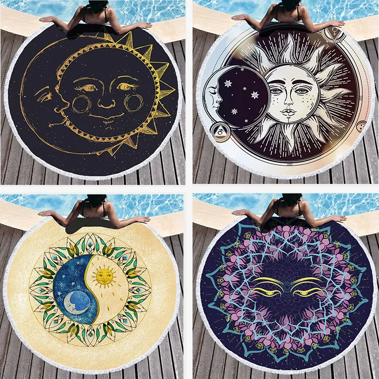 Dream NS Factory direct round printed beach towel microfiber plus tassel feel soft customizable LOGO Diameter 150cm
Dream NS Factory direct round printed beach towel microfiber plus tassel feel soft customizable LOGO Diameter 150cm