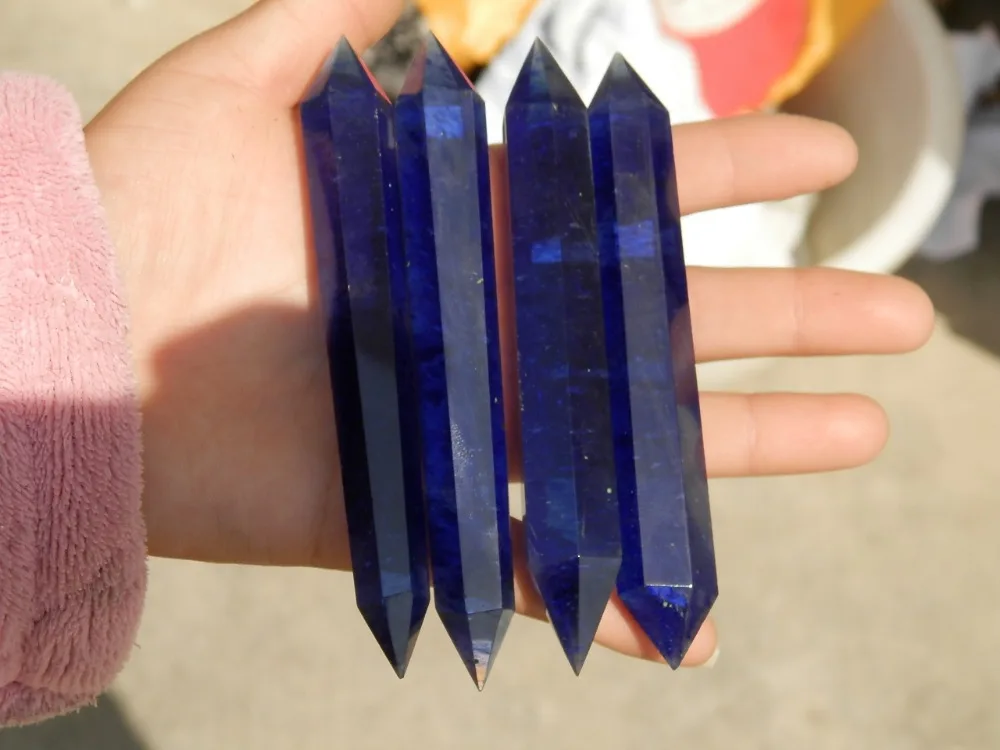 4 blue SMELT QUARTZ CRYSTAL WAND POINT HEALING
4 blue SMELT QUARTZ CRYSTAL WAND POINT HEALING
