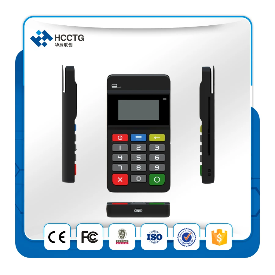 Мобильный платежный терминал PCI + EMV Сертифицированный Bluetooth MPOS с клавиатурой