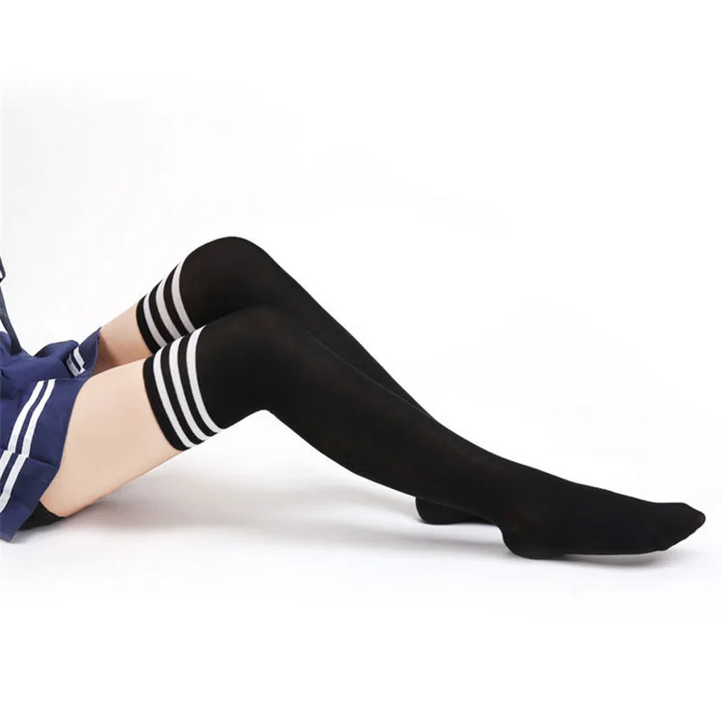 Women Over The Knee Stockings Hot White Blue Stripe Long Cotton Stockings For girl Knee High Thigh Knitted Stockings
Women Over The Knee Stockings Hot White Blue Stripe Long Cotton Stockings For girl Knee High Thigh Knitted Stockings