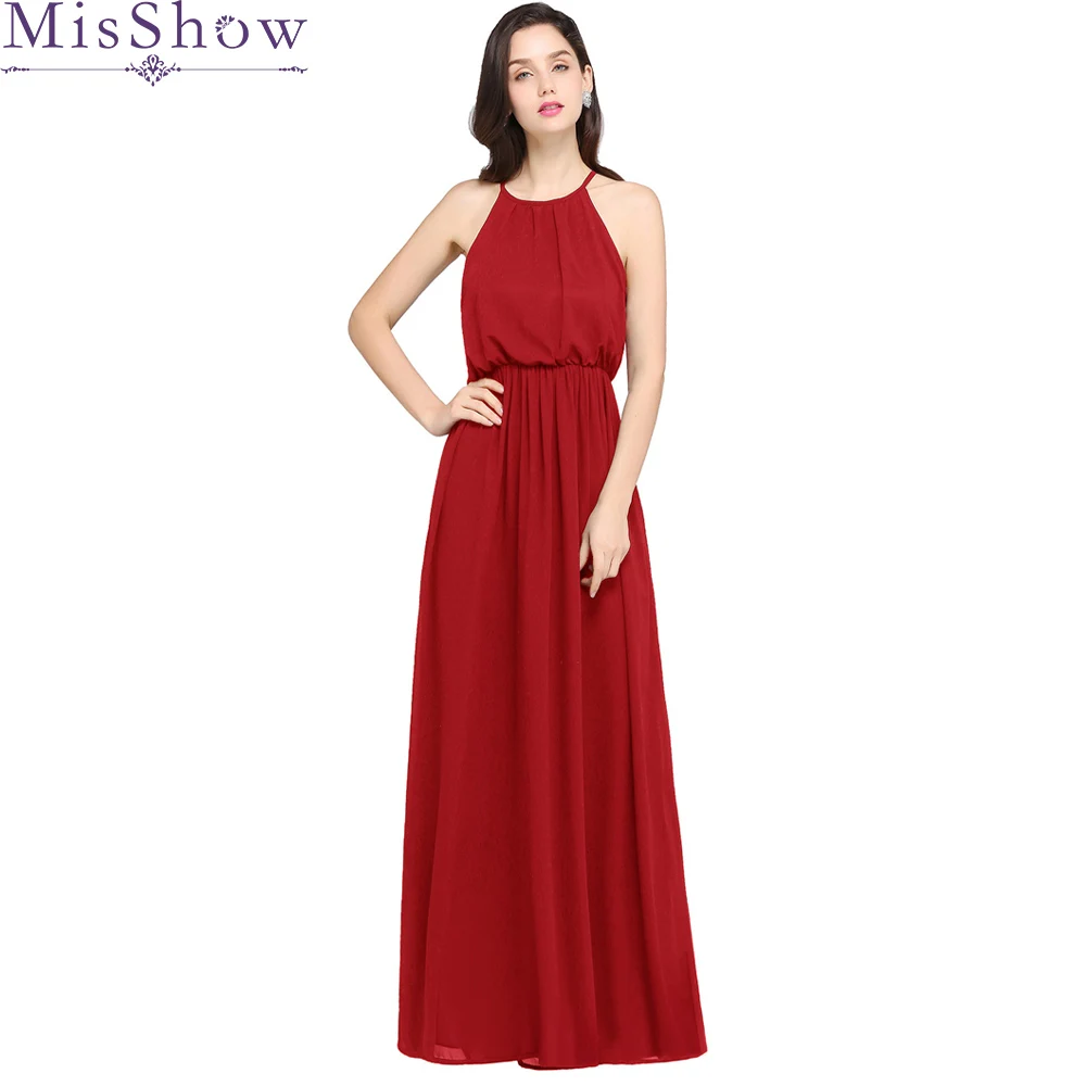 Cheap Women Elegant Sexy Long Burgundy Bridesmaid Dresses 2019 New Chiffon halter Simple Formal Wedding Party Bridesmaid Dress
Cheap Women Elegant Sexy Long Burgundy Bridesmaid Dresses 2019 New Chiffon halter Simple Formal Wedding Party Bridesmaid Dress