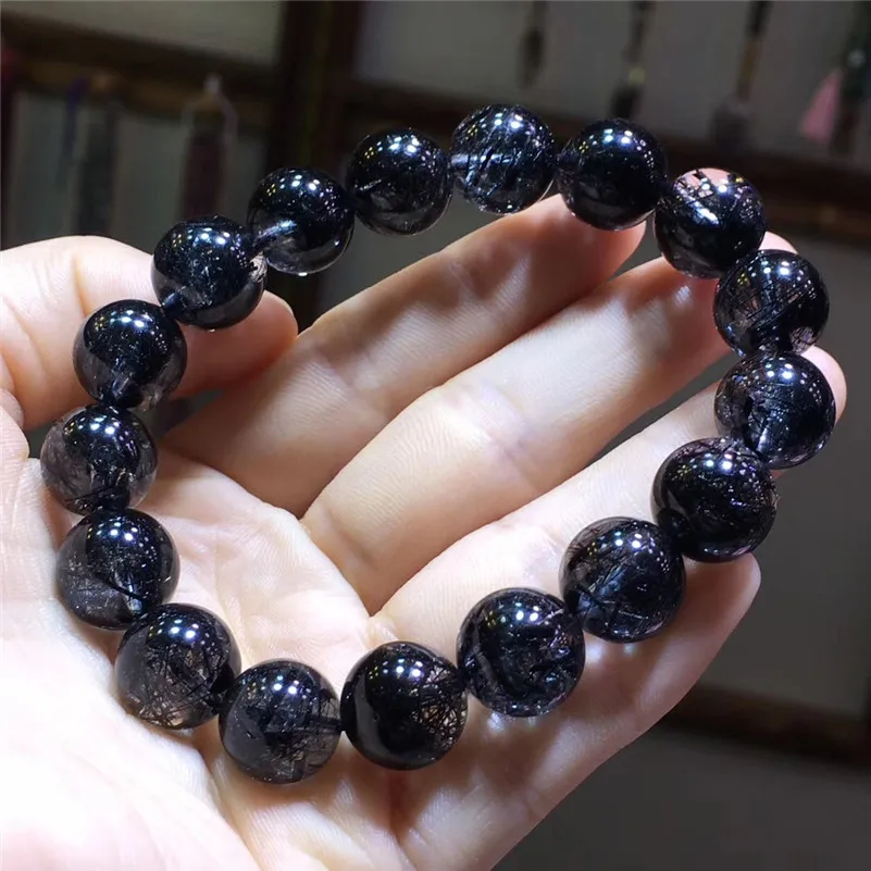 11.8mm Natural Black Hair Rutilated Quartz Bracelet Crystal Women Men Love Gift Classic Stone Charm Stretch Round Beads AAAAAA
11.8mm Natural Black Hair Rutilated Quartz Bracelet Crystal Women Men Love Gift Classic Stone Charm Stretch Round Beads AAAAAA