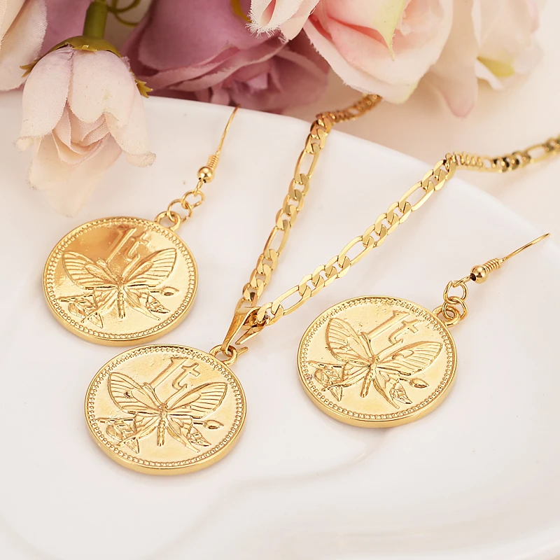 Gold jewelry Birdof Paradise Pendant Necklace earrings 1centcoin Women butterfly Papua New Guinea girls kids party Jewelry gift
Gold jewelry Birdof Paradise Pendant Necklace earrings 1centcoin Women butterfly Papua New Guinea girls kids party Jewelry gift