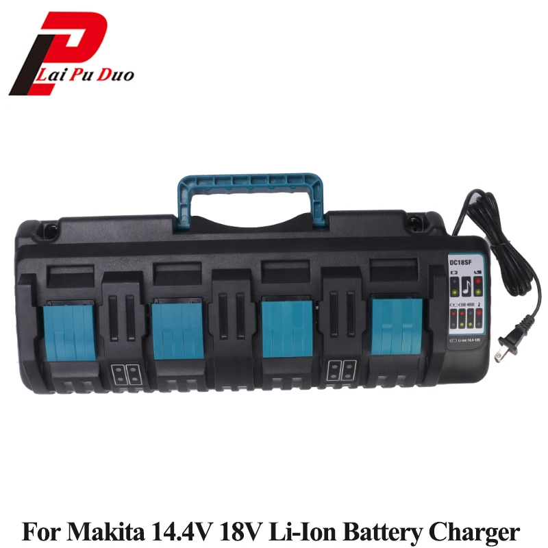 For Makita DC18SF BL1430 BL1830 14.4V 18V Li-ion Charger Rapid Optimum 4-Port 3A Charging Current Replacement Battery Charger
For Makita DC18SF BL1430 BL1830 14.4V 18V Li-ion Charger Rapid Optimum 4-Port 3A Charging Current Replacement Battery Charger