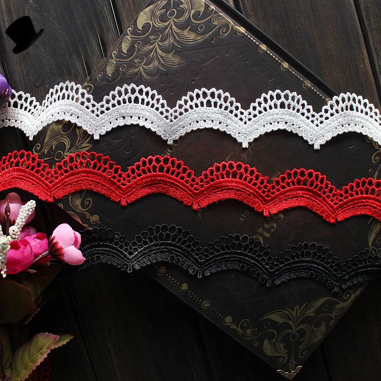 13 meter 4cm 1.57" wide ivory/red/black water soluble lace trim ribbon for dress skirt clothes L24L14
13 meter 4cm 1.57" wide ivory/red/black water soluble lace trim ribbon for dress skirt clothes L24L14