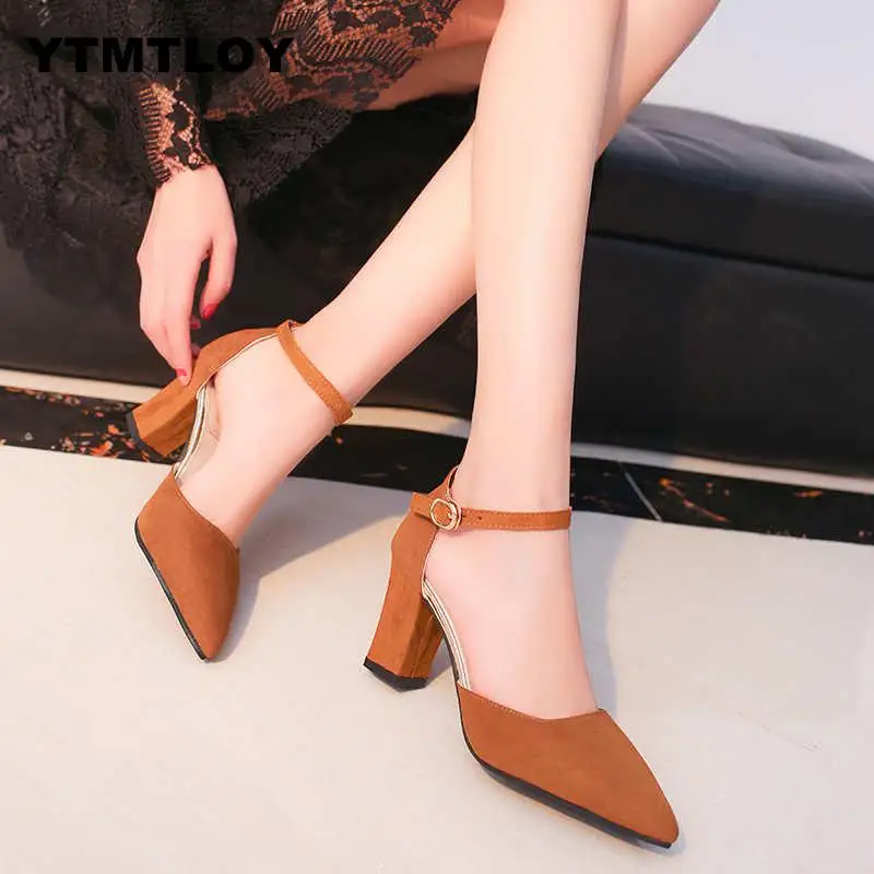 2019 Sandalia Feminina Summer New Wild High-heeled Shoes Pointed Word Buckle Sandals Rough With Women Single Zapatillas Mujer
2019 Sandalia Feminina Summer New Wild High-heeled Shoes Pointed Word Buckle Sandals Rough With Women Single Zapatillas Mujer