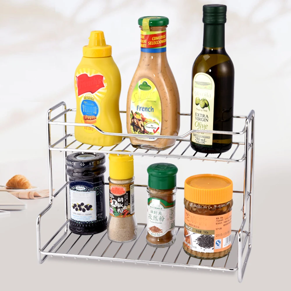Kitchen shelf stainless steel double floor shelf condiment storage rack spice rack bathroom table frame wx8061552
Kitchen shelf stainless steel double floor shelf condiment storage rack spice rack bathroom table frame wx8061552