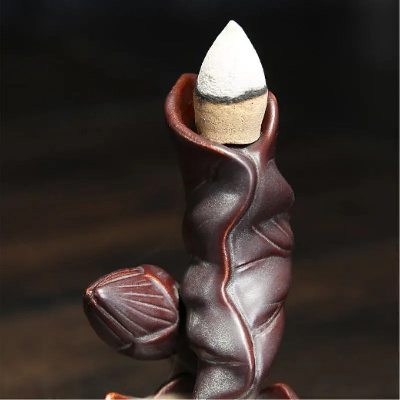 Обратный Ладан горелки Керамика Творческий лотоса конусов палка держатель