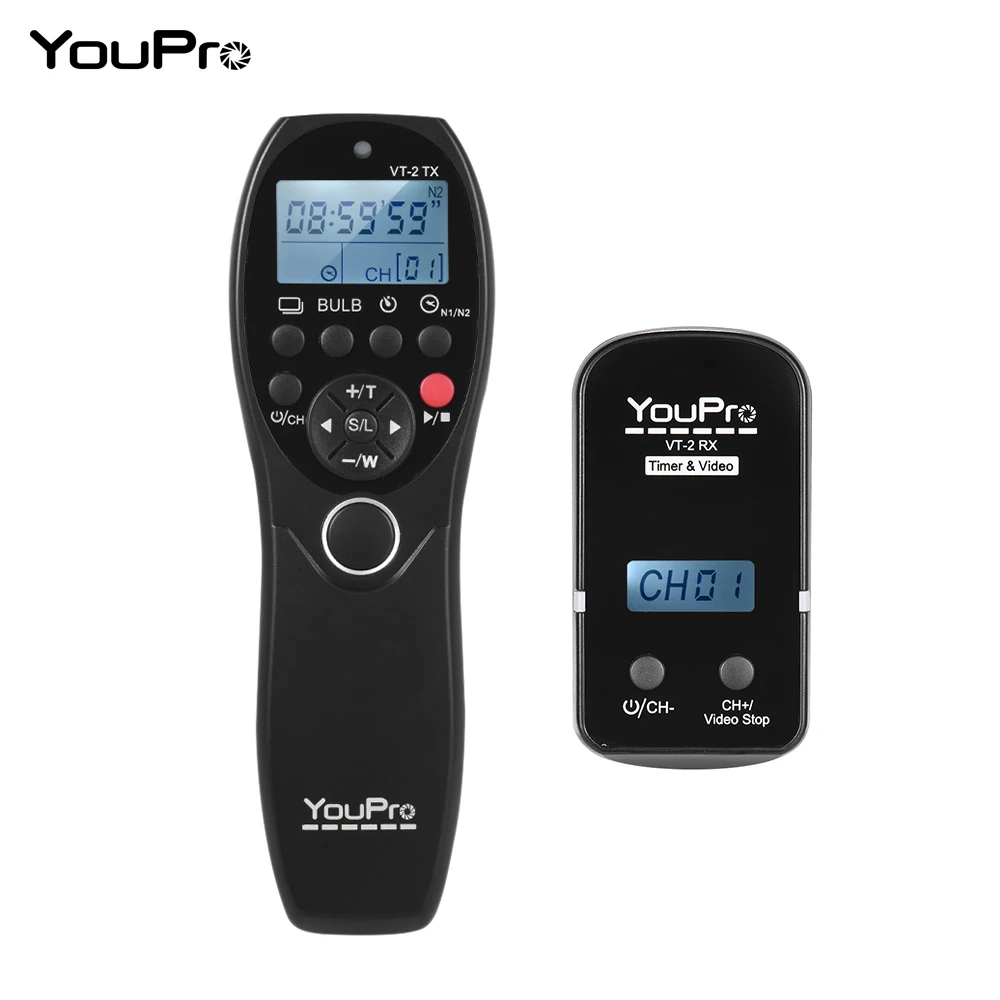 Беспроводной пульт дистанционного управления YouPro VT-2 Commander с ЖК-таймером и спуском затвора
Беспроводной пульт дистанционного управления YouPro VT-2 Commander с ЖК-таймером и спуском затвора