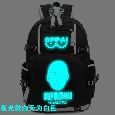 Аниме ONE PUNCH MAN Saitama рюкзак косплей мода рок холст сумка светящаяся школьная