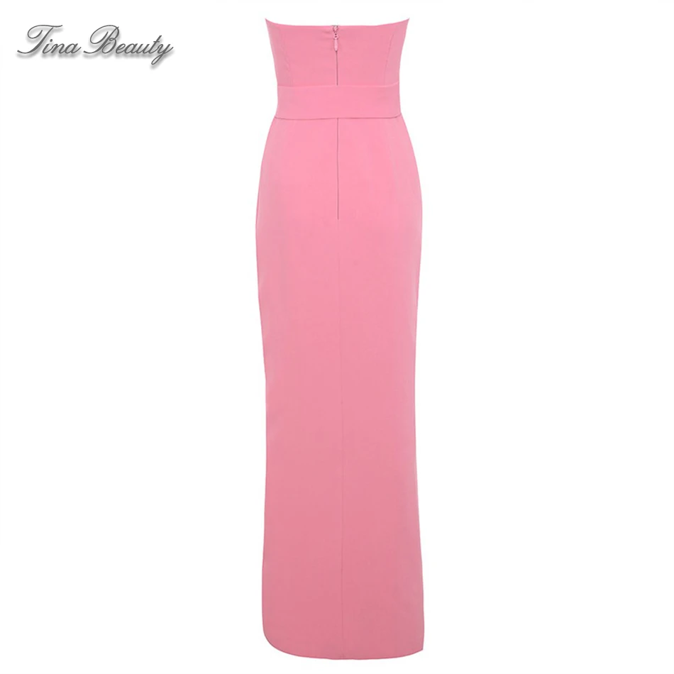 Tina Beauty Pink Strapless Sleeveless Maxi Dress Female Sexy Side High Slit Bare Back High Quality Sash Party Long Bodycon Dress
Tina Beauty Pink Strapless Sleeveless Maxi Dress Female Sexy Side High Slit Bare Back High Quality Sash Party Long Bodycon Dress