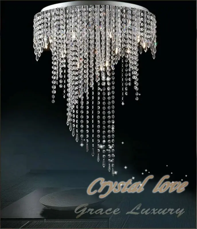 

Spiral crystal ceiling lamp lustres crystal light Clear ceiling lighting Guaranteed 100% prompt shipping MD8551-L8