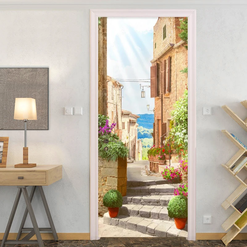 European Town Street Landscape Door Sticker Living Room Restaurant Creative DIY Door Decals PVC Self-Adhesive Home Paste Murals
European Town Street Landscape Door Sticker Living Room Restaurant Creative DIY Door Decals PVC Self-Adhesive Home Paste Murals