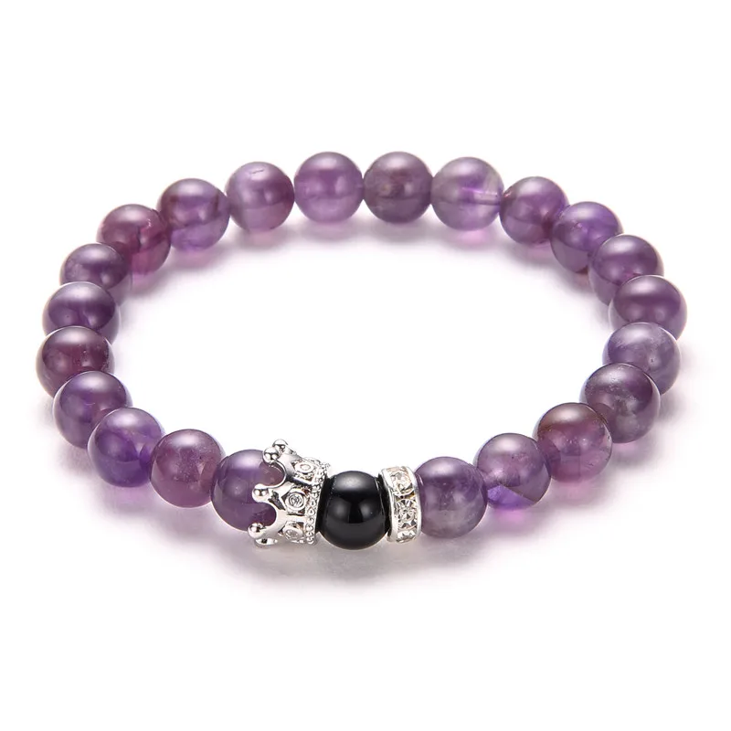 2pcs/set Purple and Black Stone Beaded Bracelet for Women and Men Crystal Crown Couple Bracelets & Bangles Pulsera MBR180165
2pcs/set Purple and Black Stone Beaded Bracelet for Women and Men Crystal Crown Couple Bracelets & Bangles Pulsera MBR180165
