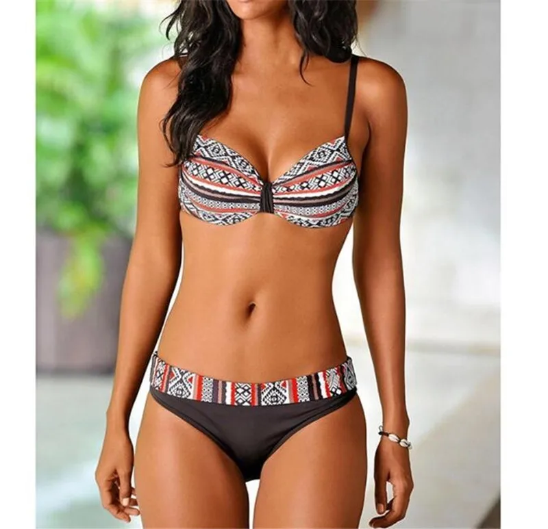 Melphieer Vintage Bikini 2019 Swimsuit Plus Size Swimwear XXL Women Low Waist Set Push Up Bathing Suit Beachwear | Женская одежда