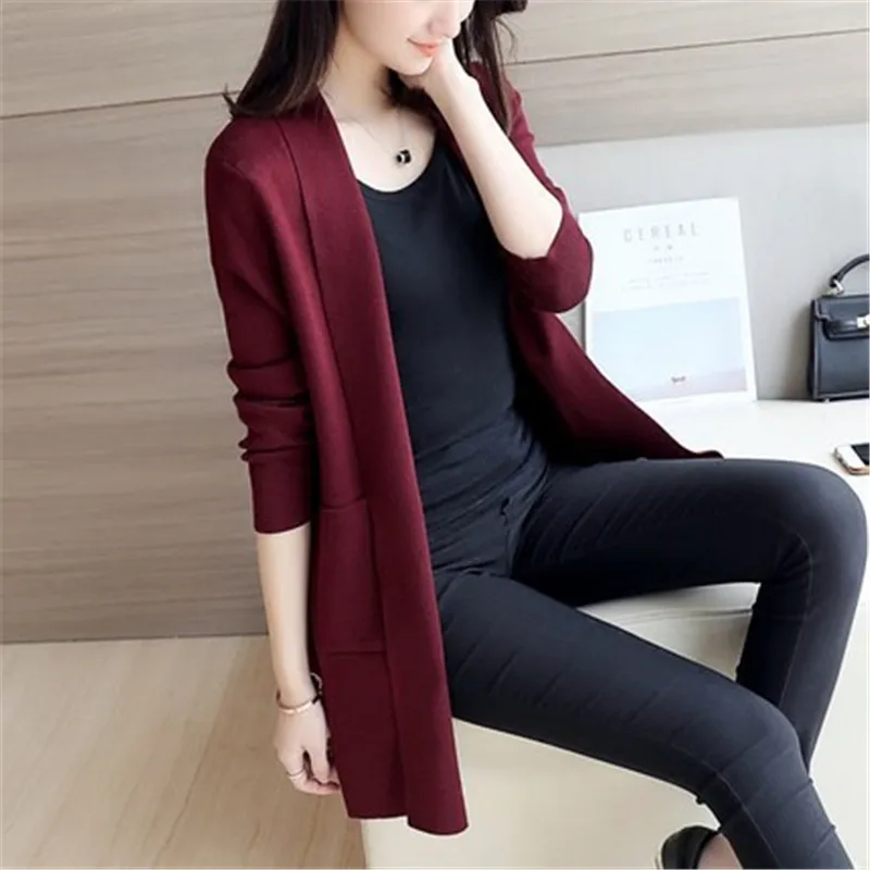 2019 Spring New Korean Version Of The Wild Loose Pocket Long Knit Cardigan Sweater Female Long-Sleeved One Size knit Jacket W28
2019 Spring New Korean Version Of The Wild Loose Pocket Long Knit Cardigan Sweater Female Long-Sleeved One Size knit Jacket W28