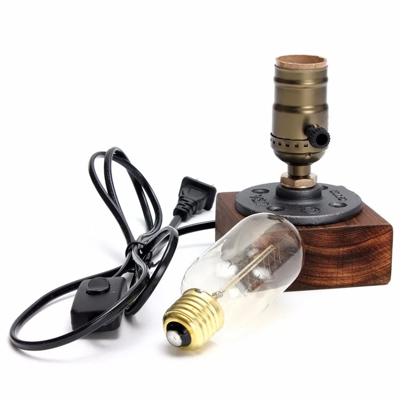 220V E27 Industrial Retro Vintage Edison Desk Light Table Lamp Wooden Socket Lighting Fixture Dimmable Cafe Decor
220V E27 Industrial Retro Vintage Edison Desk Light Table Lamp Wooden Socket Lighting Fixture Dimmable Cafe Decor