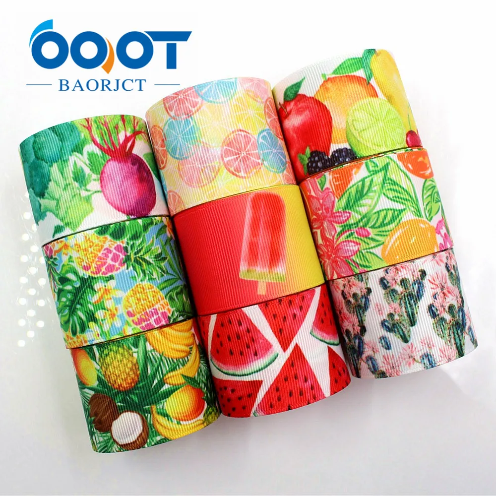 OOOT BAORJCT 183174 38 мм 10 ярдов Мультяшные ленты с фруктами Термотрансферная печатная