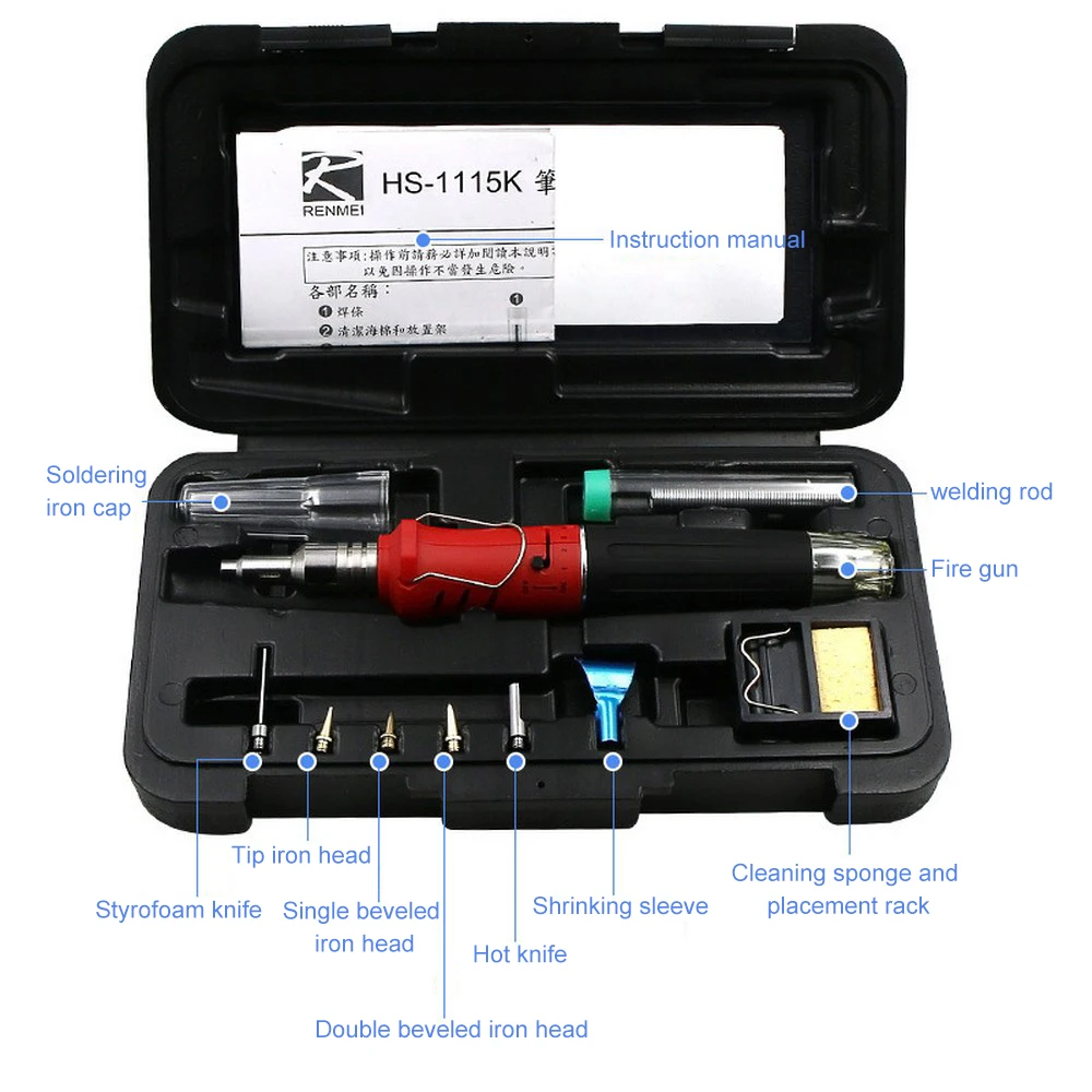 Automatic Soldering Iron Kit 10 in 1 Ignition Butane Cordless Welding Torch Tools Kit Electric Gas Soldering Set Blow Torch Pen
Automatic Soldering Iron Kit 10 in 1 Ignition Butane Cordless Welding Torch Tools Kit Electric Gas Soldering Set Blow Torch Pen