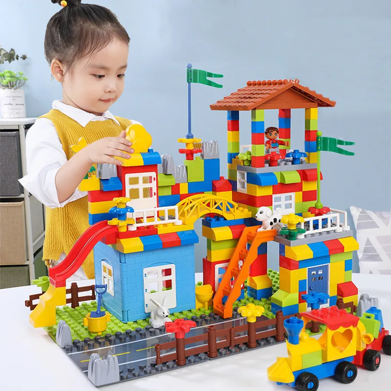 178Pcs Colorful Big Particle Building Blocks DIY City House Roof Educational Toys For Children Compatible brand slide
178Pcs Colorful Big Particle Building Blocks DIY City House Roof Educational Toys For Children Compatible brand slide