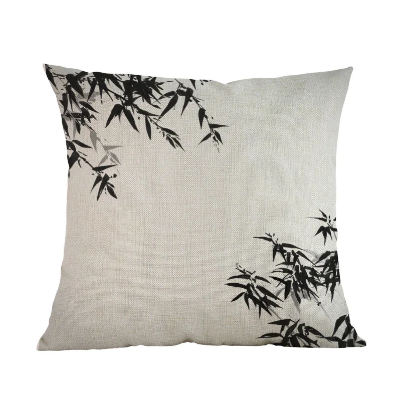 Чехол для подушки с изображением чернил и мытья бамбукового пейзажа в китайском