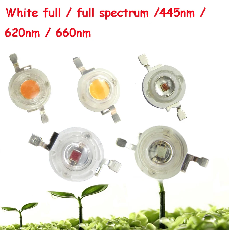 100pcs 3W Full Spectrum Royal Blue 445nm Red 620nm Deep Red 660nm Led Bead Grow Chip 400nm-840nm Plant Grow Light Lamp Bulb Part
100pcs 3W Full Spectrum Royal Blue 445nm Red 620nm Deep Red 660nm Led Bead Grow Chip 400nm-840nm Plant Grow Light Lamp Bulb Part