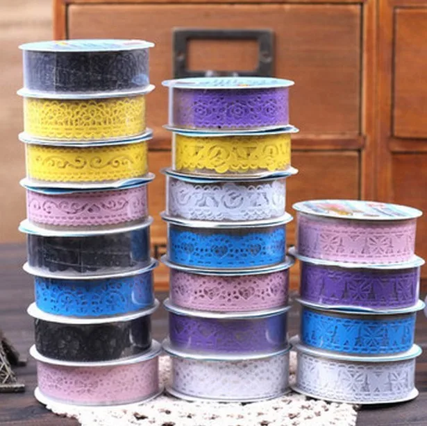 1 м длина Красочные DIY украшения предметы для скрапбукинга бумажные цветы кружева