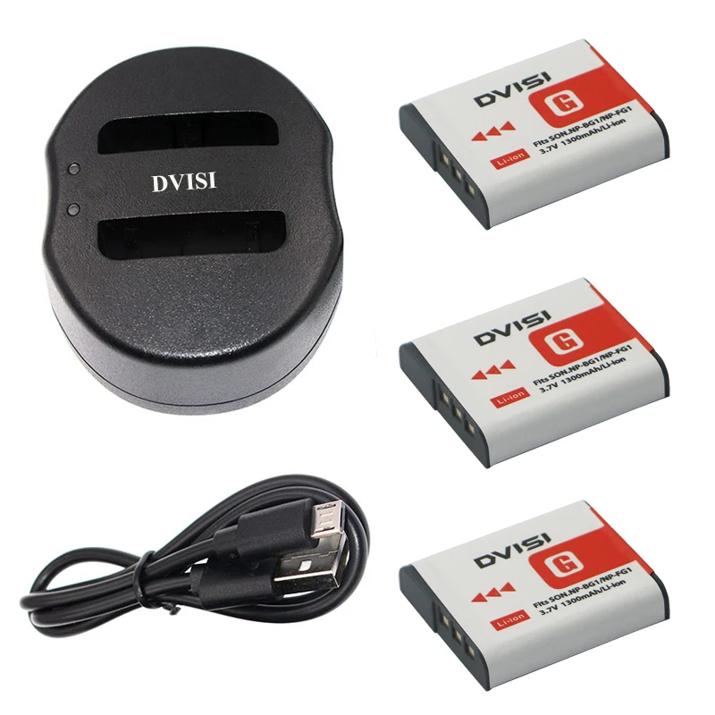 3 Pcs 1.3Ah NP-BG1 NP BG1 Camera Batteries+USB Charger for SONY Cyber-shot DSC-H3 DSC-H7 DSC-H9 DSC-H10 DSC-H20 DSC-H50 DSC-H55
3 Pcs 1.3Ah NP-BG1 NP BG1 Camera Batteries+USB Charger for SONY Cyber-shot DSC-H3 DSC-H7 DSC-H9 DSC-H10 DSC-H20 DSC-H50 DSC-H55