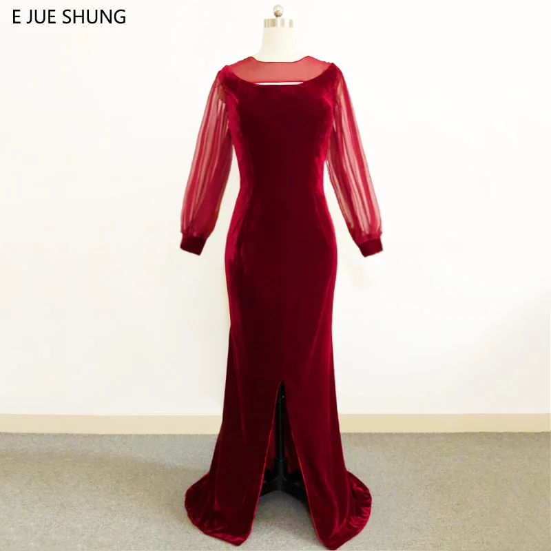 E JUE SHUNG Burgundy Velvet Mermaid Evening Dresses Long 2018 Puffy Long Sleeves Arabic Evening Gowns Dubai Arabic Dresses
E JUE SHUNG Burgundy Velvet Mermaid Evening Dresses Long 2018 Puffy Long Sleeves Arabic Evening Gowns Dubai Arabic Dresses