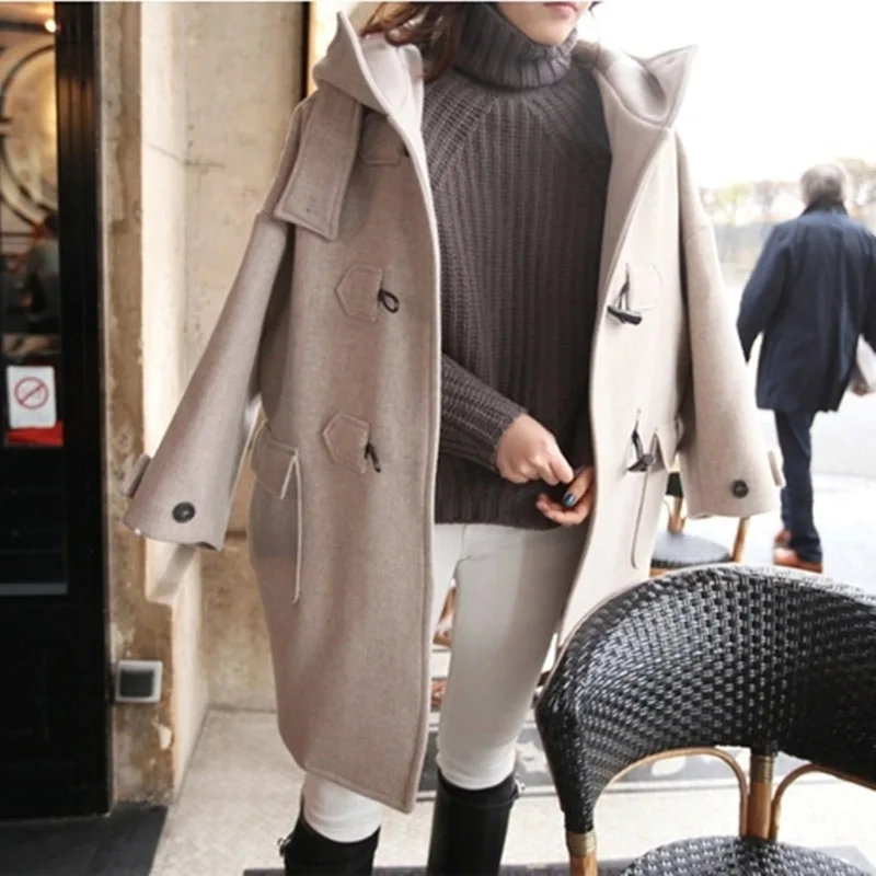 Lady Girl Student Coat Medium Length Hoodie Long Sleeve Horn Button Fashion For Winter H8
Lady Girl Student Coat Medium Length Hoodie Long Sleeve Horn Button Fashion For Winter H8