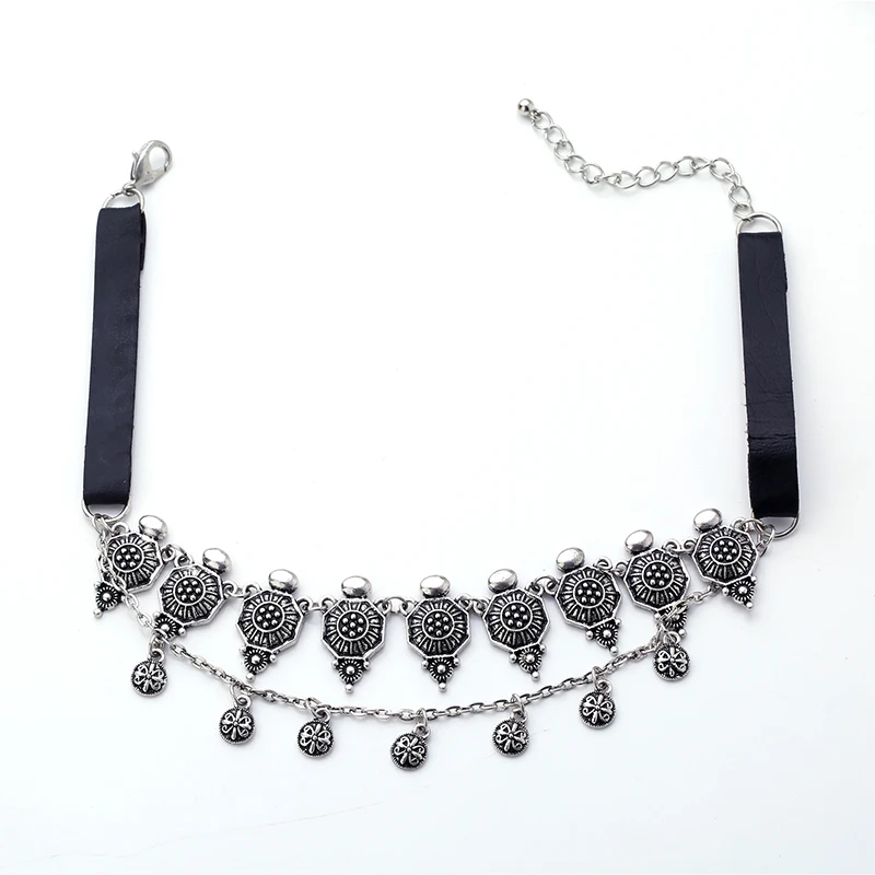 2018 New Fashion Bohemia choker necklace alloy Handmade 2 rows collar necklace jewelry Ancient silver black leather wholesale
2018 New Fashion Bohemia choker necklace alloy Handmade 2 rows collar necklace jewelry Ancient silver black leather wholesale