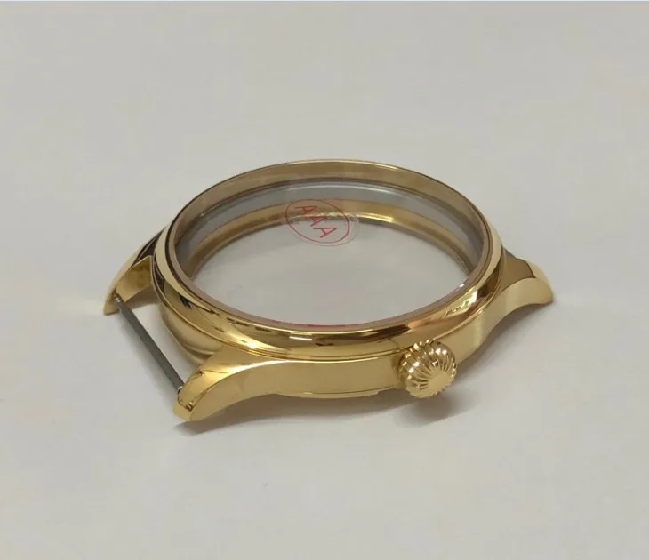 Sapphire Crystal 44mm High quality 316L Stainless steel Plating 18K gold watch cases fit ETA 6497/6498 Hand Wind movement 016A
Sapphire Crystal 44mm High quality 316L Stainless steel Plating 18K gold watch cases fit ETA 6497/6498 Hand Wind movement 016A
