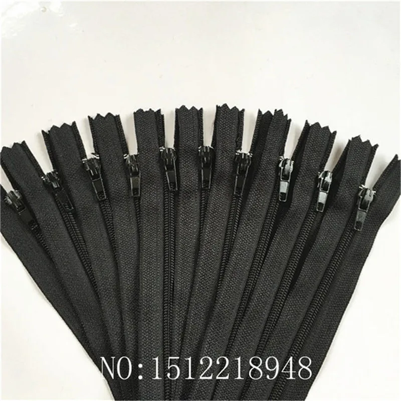 

50pcs (18 Inch) 45cm Black Nylon Coil Zippers Tailor Sewer Craft Crafter's &FGDQRS #3 Closed End