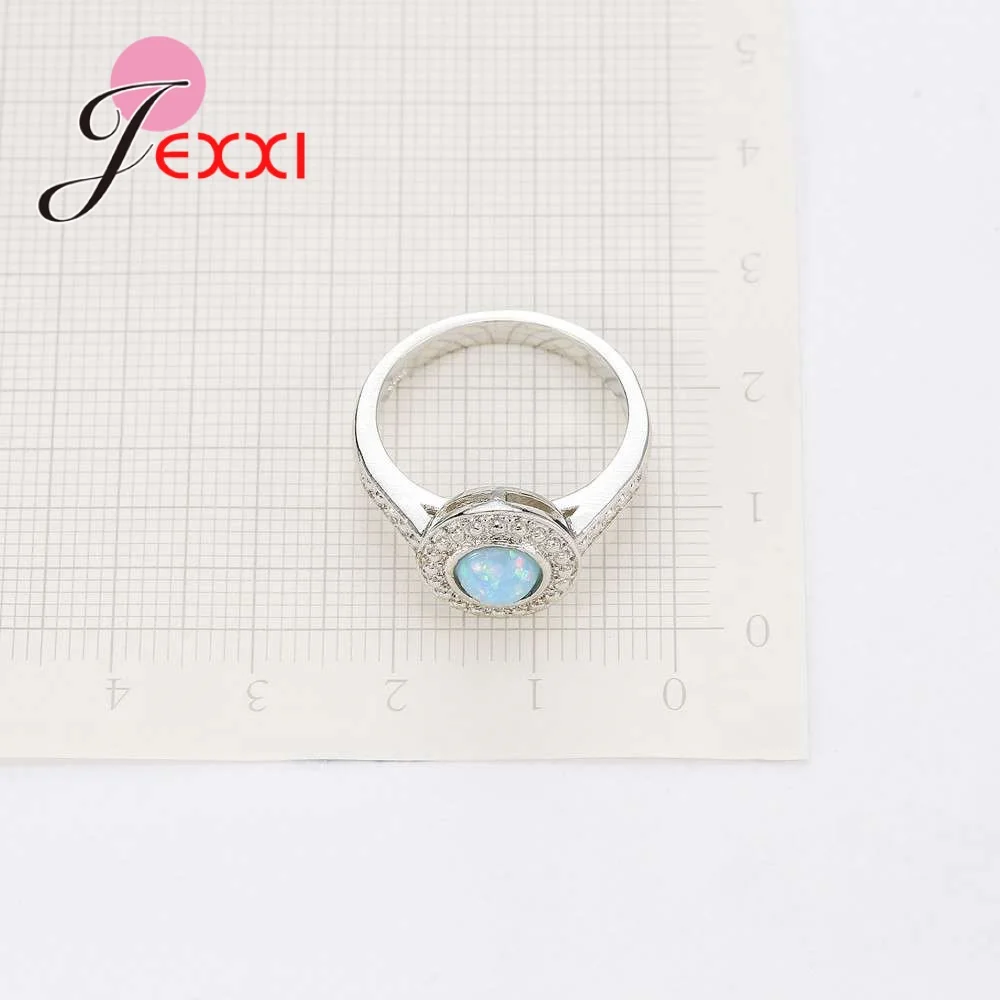Elegant Women Female Party Engagement Jewelry 925 Sterling Silver Ring With Fine Round Opal High Quality Gift
Elegant Women Female Party Engagement Jewelry 925 Sterling Silver Ring With Fine Round Opal High Quality Gift