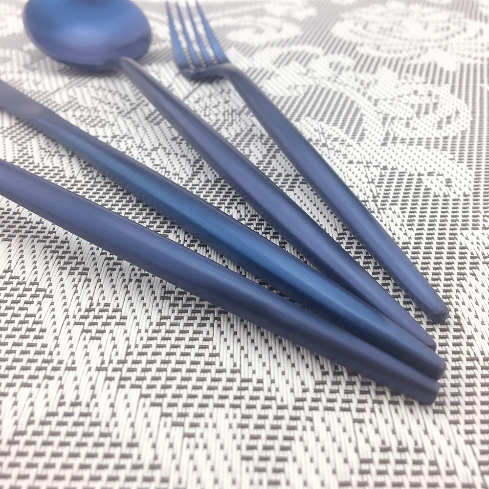 24pcs Rainbow Rose Gold Blue 304 Stainless Steel Matte Plated Cutlery Set Black Dinnerware Forks Knives Silverware Dinner Set
24pcs Rainbow Rose Gold Blue 304 Stainless Steel Matte Plated Cutlery Set Black Dinnerware Forks Knives Silverware Dinner Set